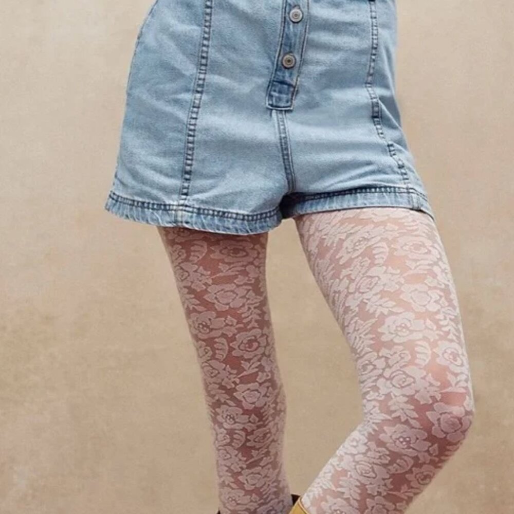 Free People Ivory Floral Lace Leggings | Women’s Small | NWT